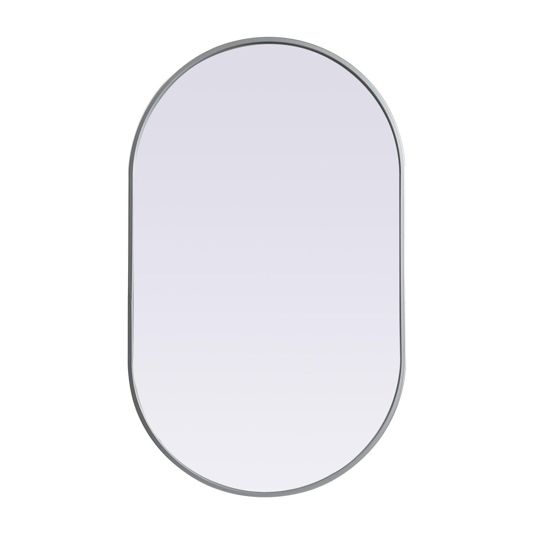 Metal Frame Oval Mirror II in Silver by Elegant