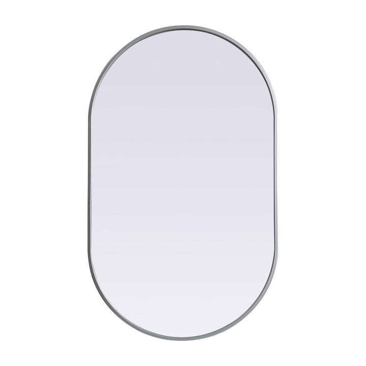 Metal Frame Oval Mirror II in Silver by Elegant