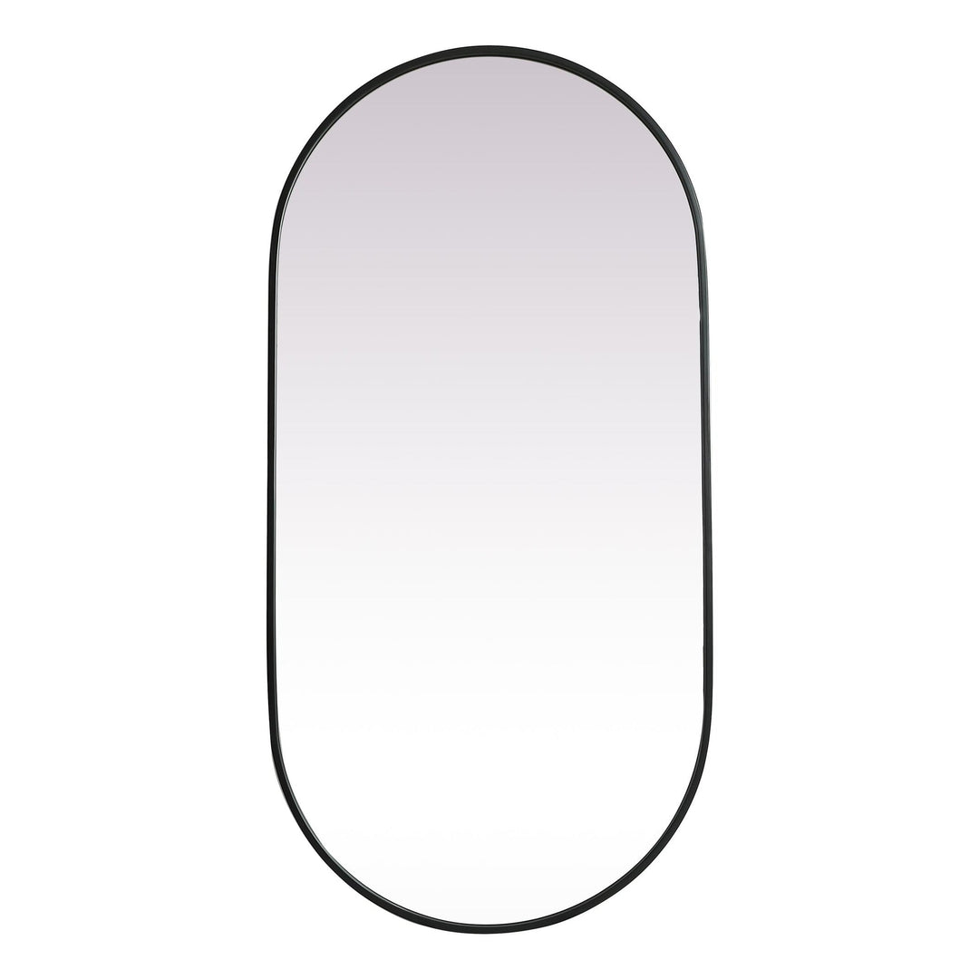 Metal Frame Oval Mirror II in Black by Elegant