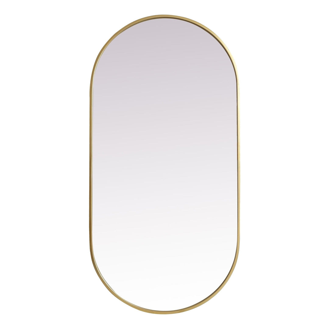 Metal Frame Oval Mirror II in Brass by Elegant