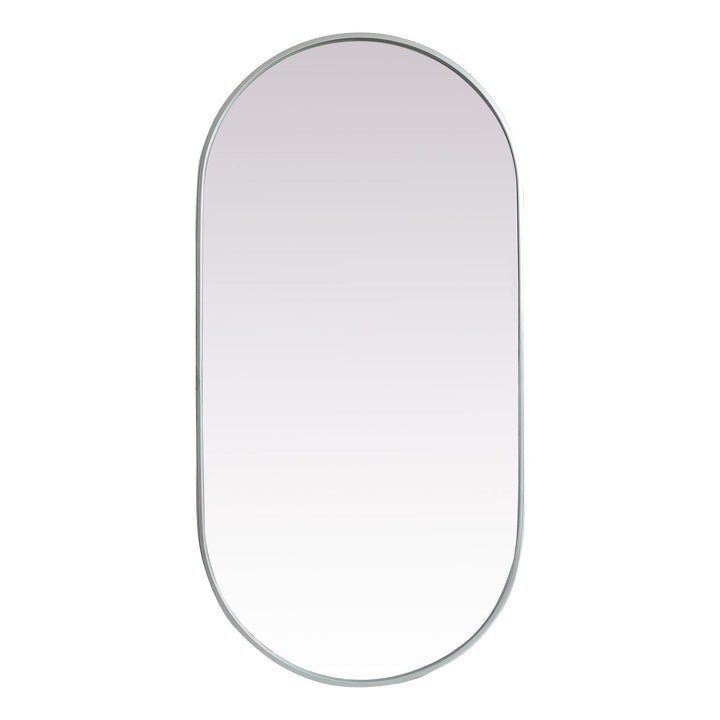 Metal Frame Oval Mirror II in Silver by Elegant