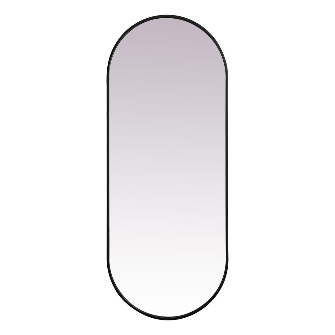 Metal Frame Oval Mirror II in Black by Elegant