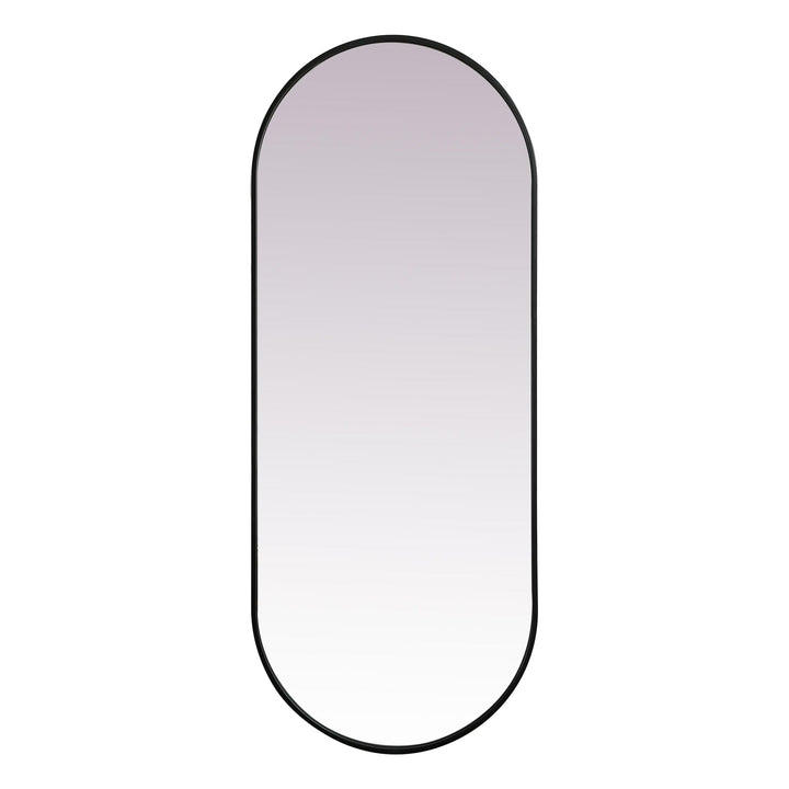 Metal Frame Oval Mirror II in Black by Elegant