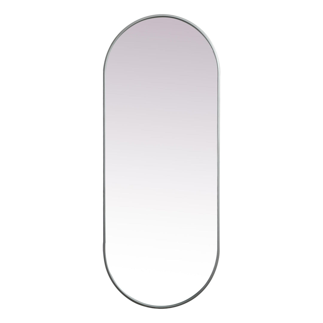 Metal Frame Oval Mirror II in Silver by Elegant