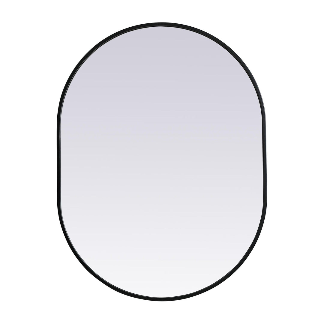 Metal Frame Oval Mirror II in Black by Elegant