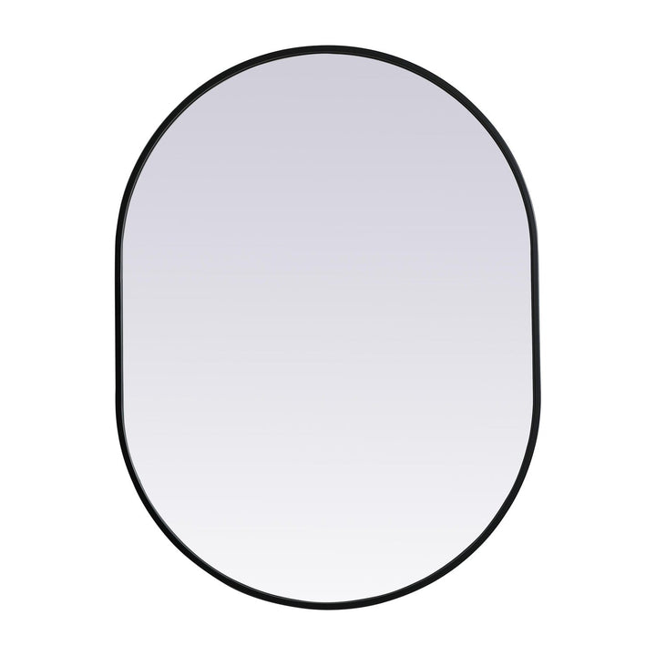 Metal Frame Oval Mirror II in Black by Elegant