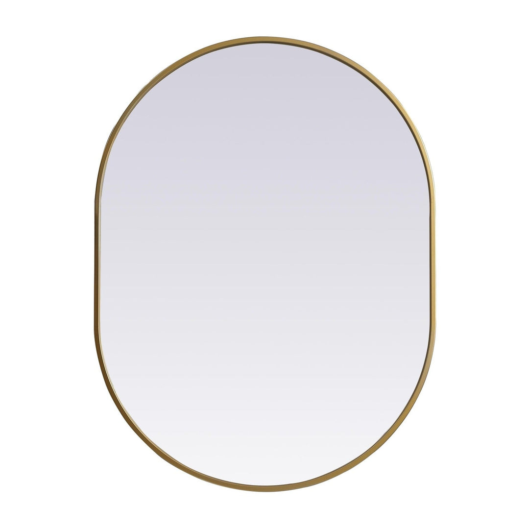 Metal Frame Oval Mirror II in Brass by Elegant