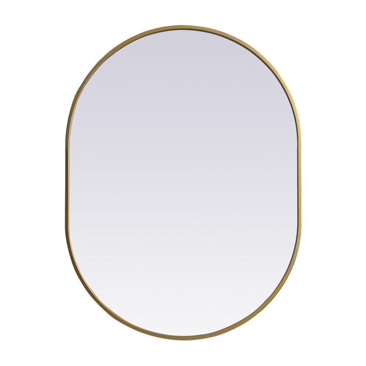 Metal Frame Oval Mirror II in Brass by Elegant