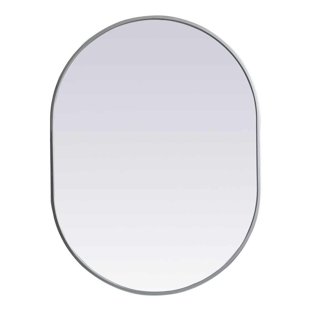 Metal Frame Oval Mirror II in Silver by Elegant