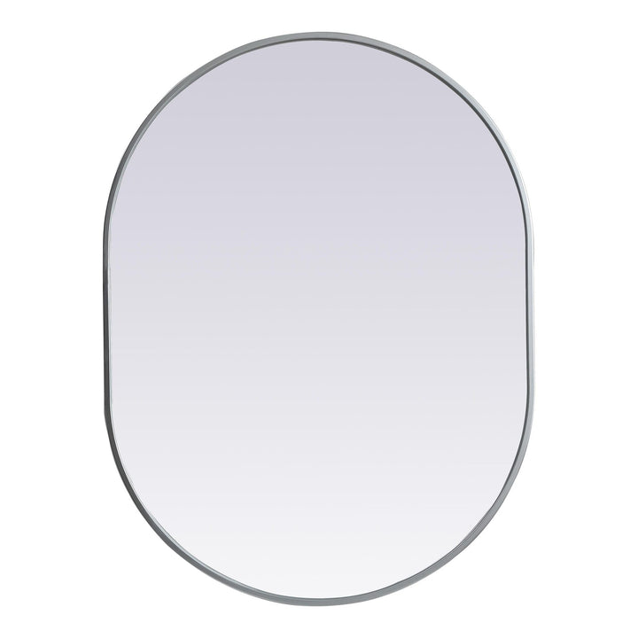 Metal Frame Oval Mirror II in Silver by Elegant