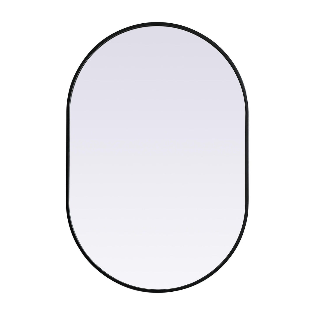 Metal Frame Oval Mirror II in Black by Elegant