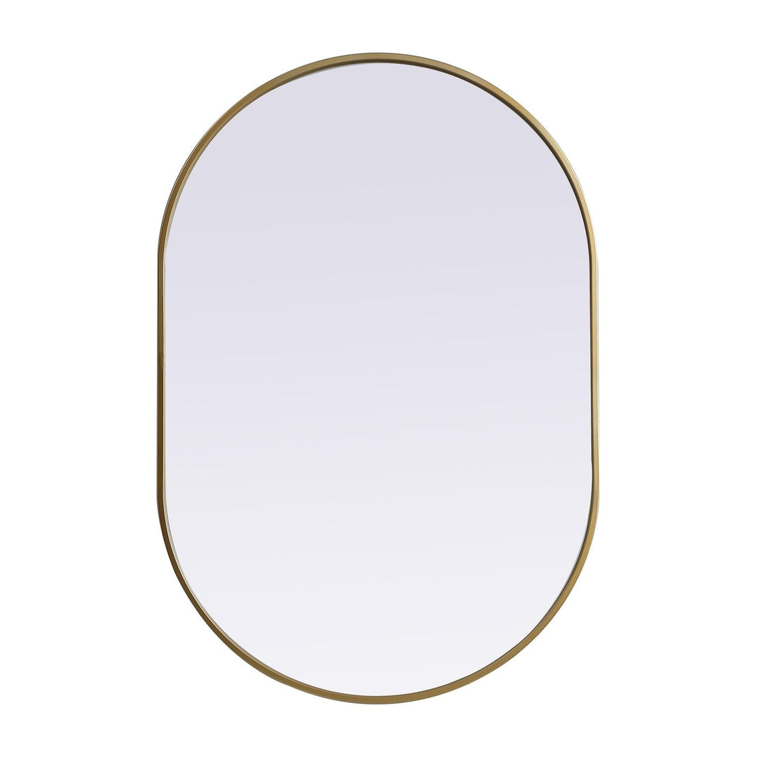 Metal Frame Oval Mirror II in Brass by Elegant