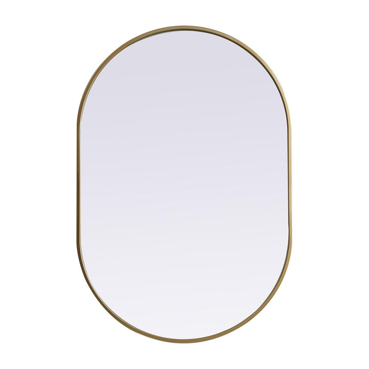 Metal Frame Oval Mirror II in Brass by Elegant