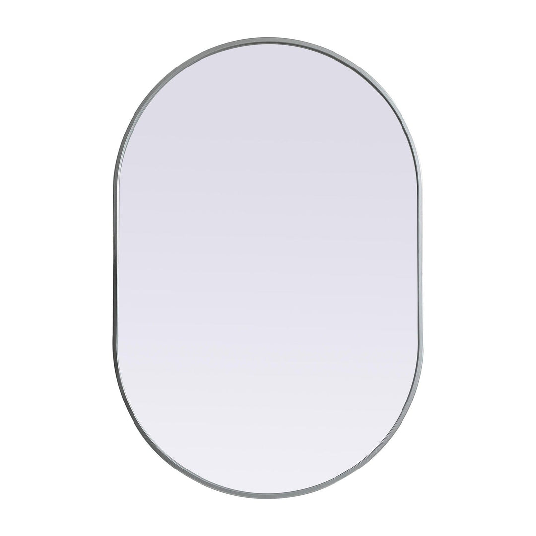 Metal Frame Oval Mirror II in Silver by Elegant