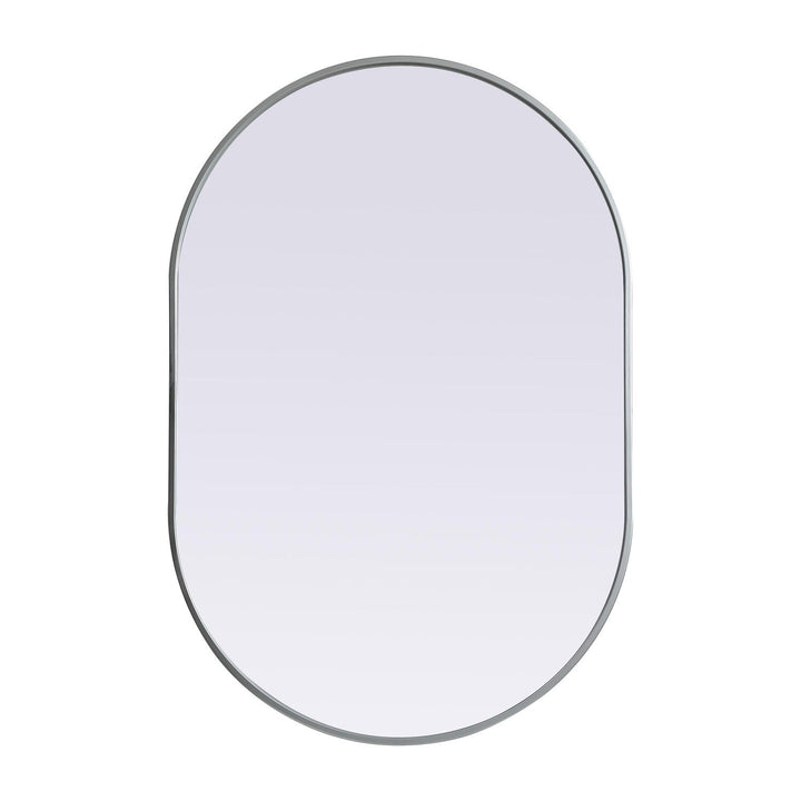 Metal Frame Oval Mirror II in Silver by Elegant