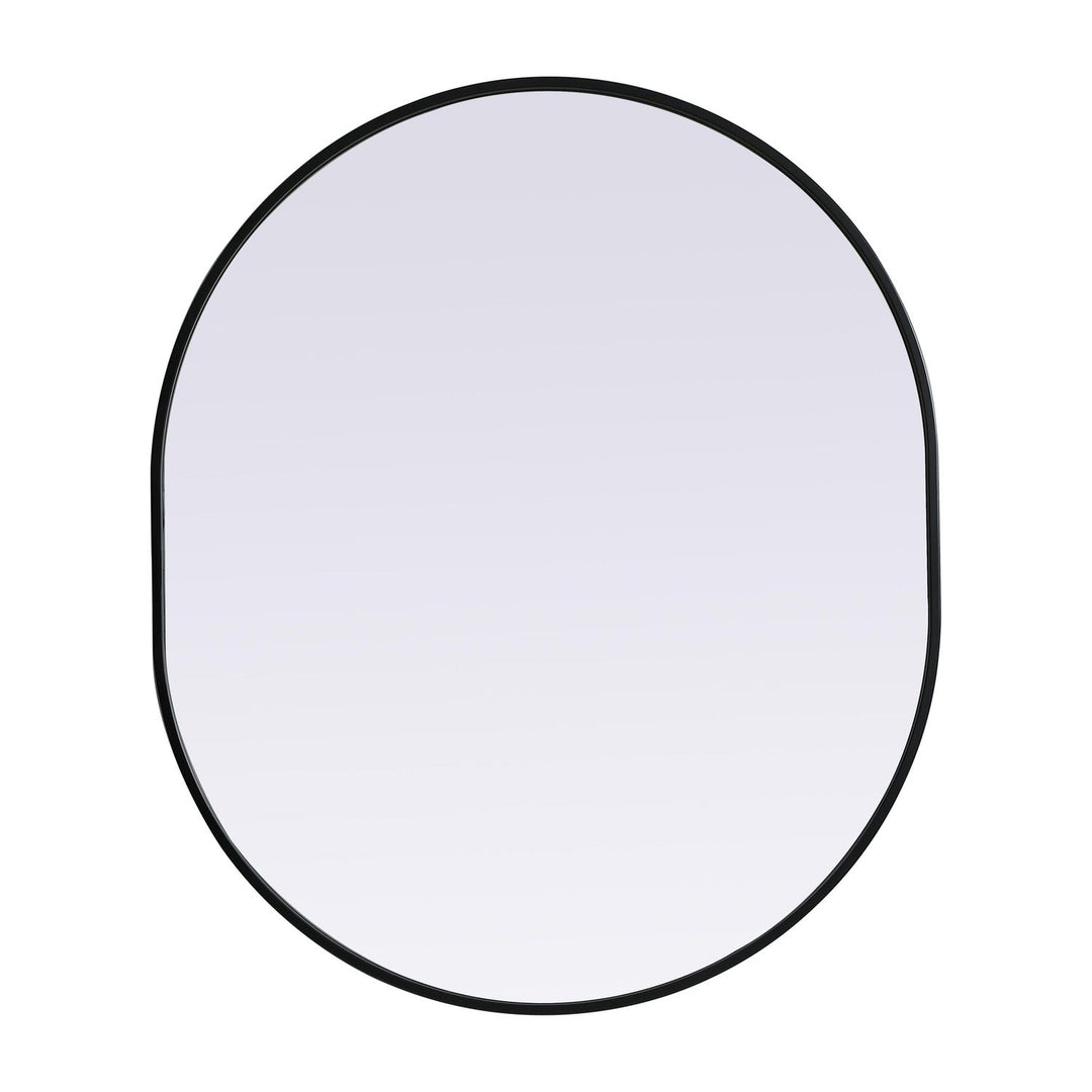 Metal Frame Oval Mirror II in Black by Elegant