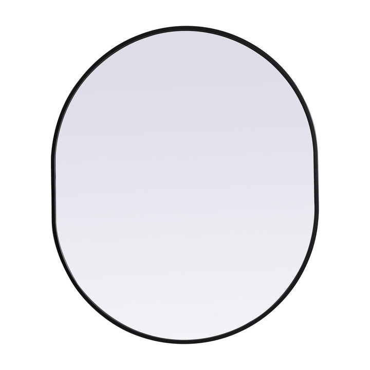 Metal Frame Oval Mirror II in Black by Elegant
