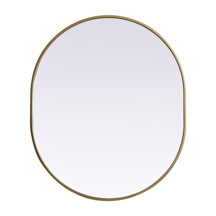 Metal Frame Oval Mirror II in Brass by Elegant