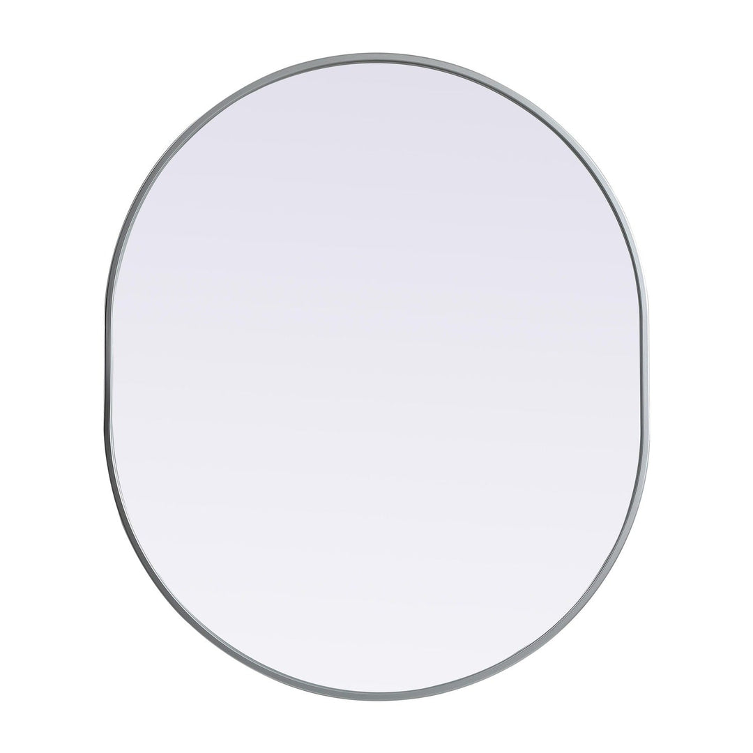 Metal Frame Oval Mirror II in Silver by Elegant
