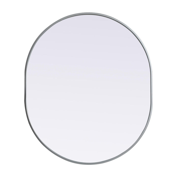 Metal Frame Oval Mirror II in Silver by Elegant
