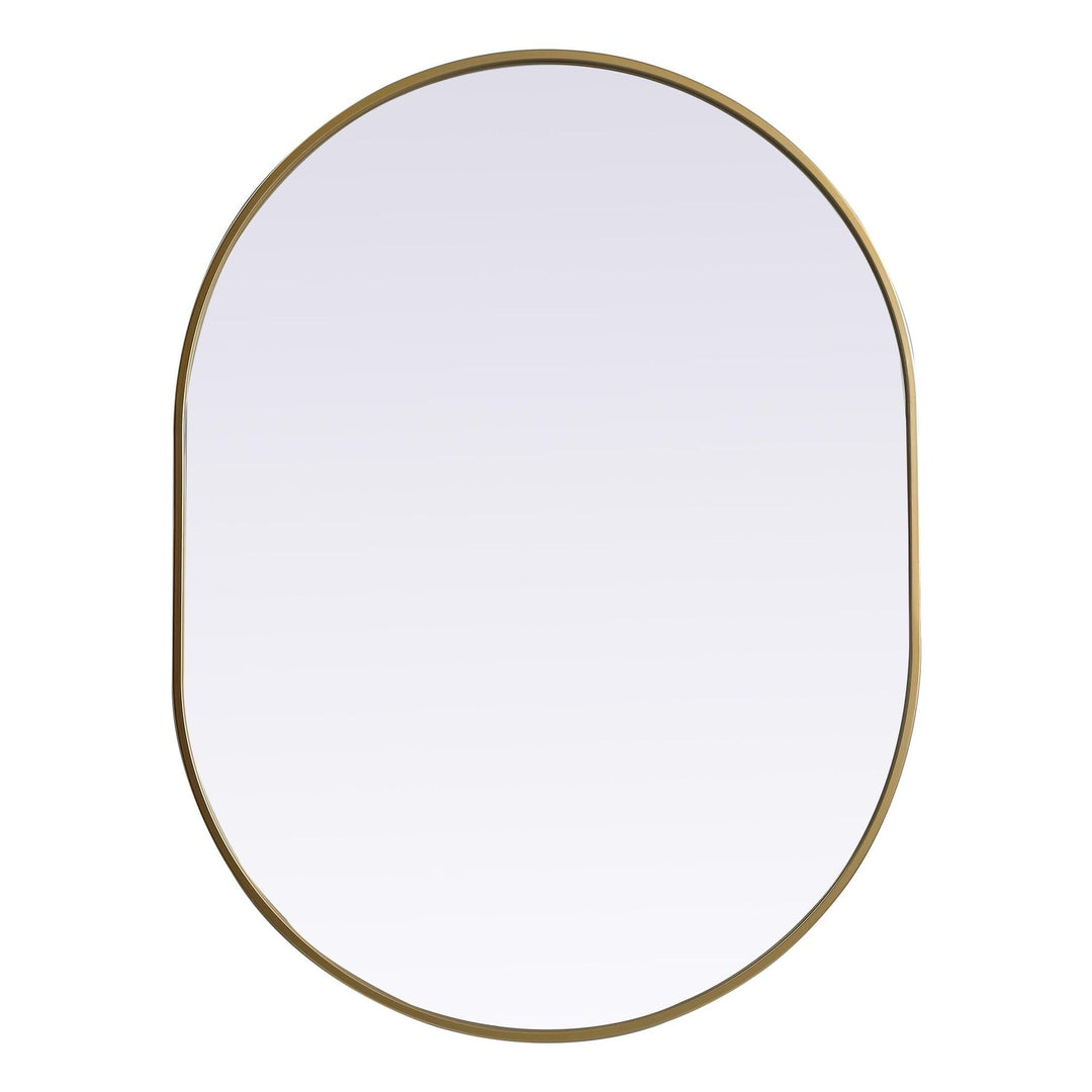 Metal Frame Oval Mirror II in Brass by Elegant