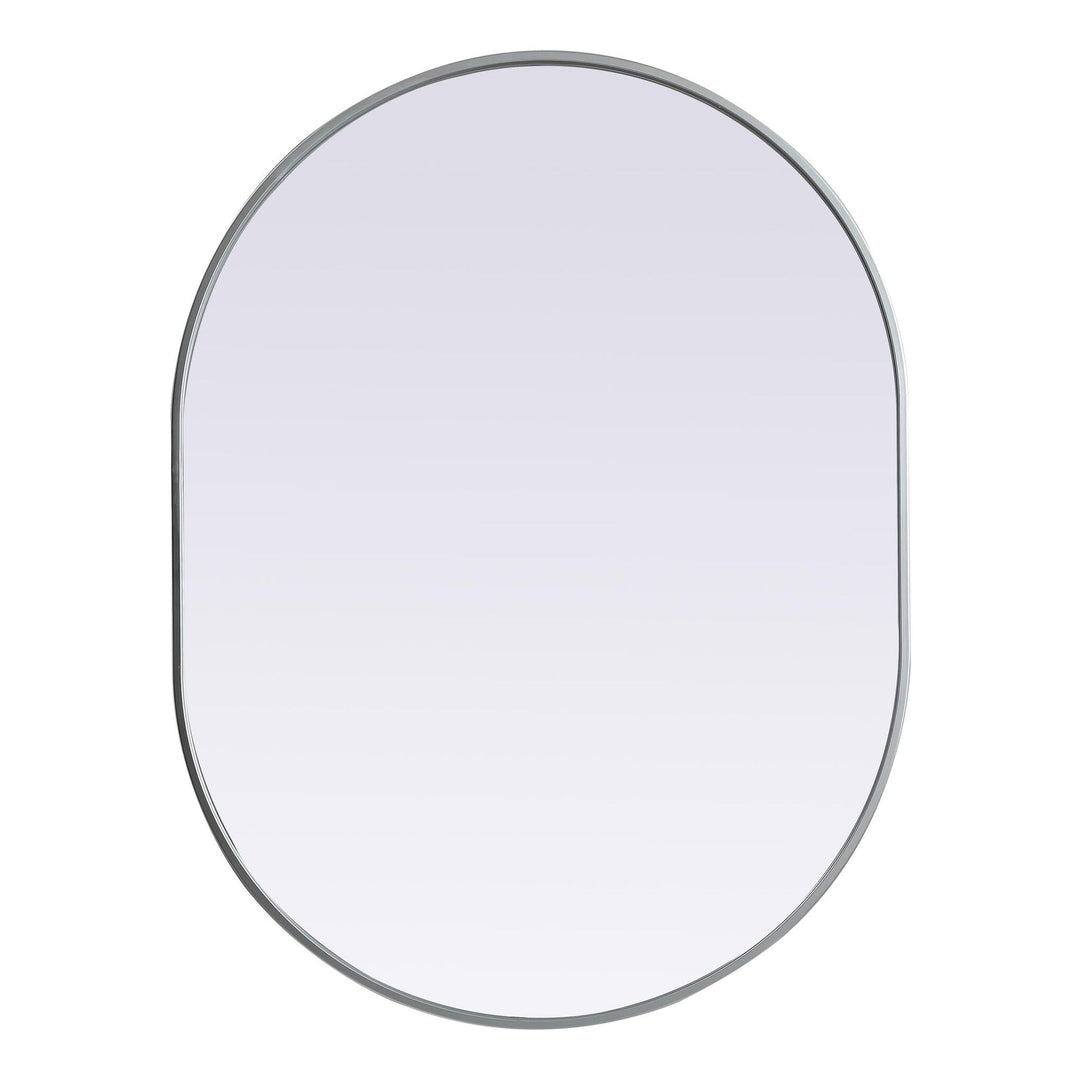 Metal Frame Oval Mirror II in Silver by Elegant