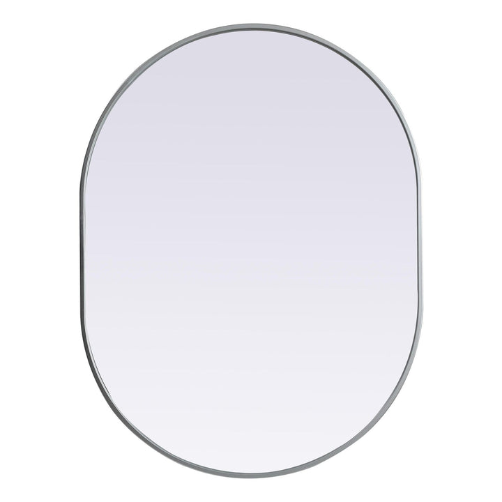 Metal Frame Oval Mirror II in Silver by Elegant