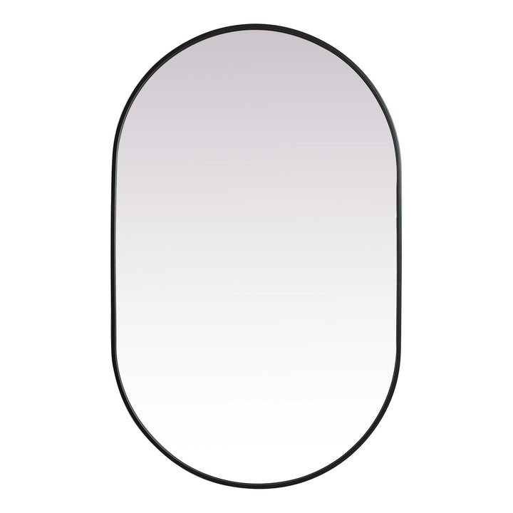 Metal Frame Oval Mirror II in Black by Elegant