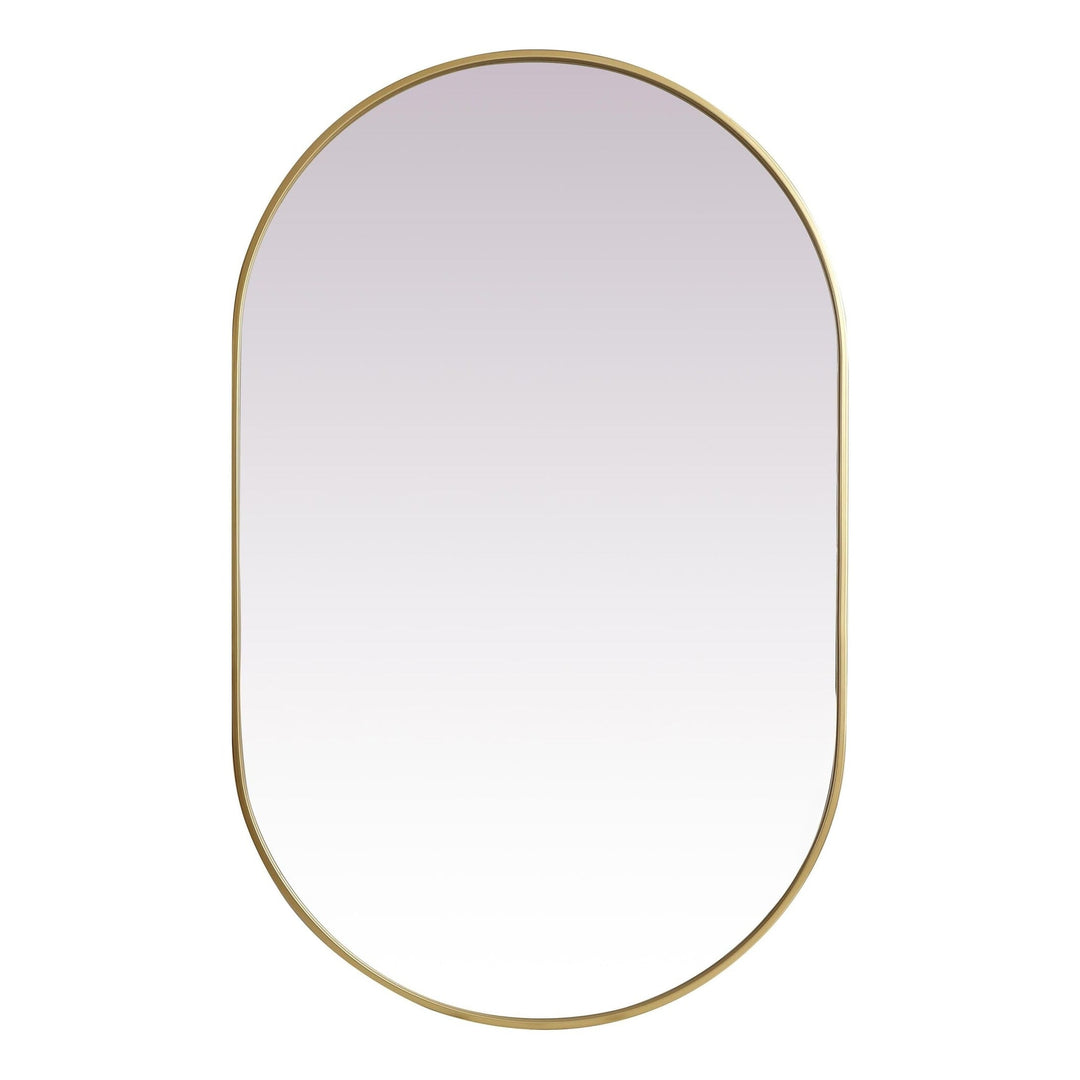 Metal Frame Oval Mirror II in Brass by Elegant