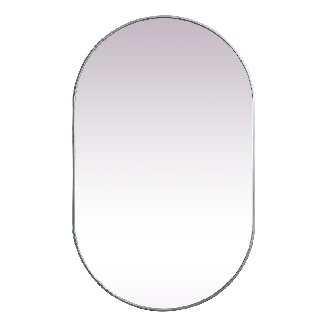 Metal Frame Oval Mirror II in Silver by Elegant