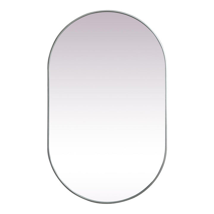 Metal Frame Oval Mirror II in Silver by Elegant