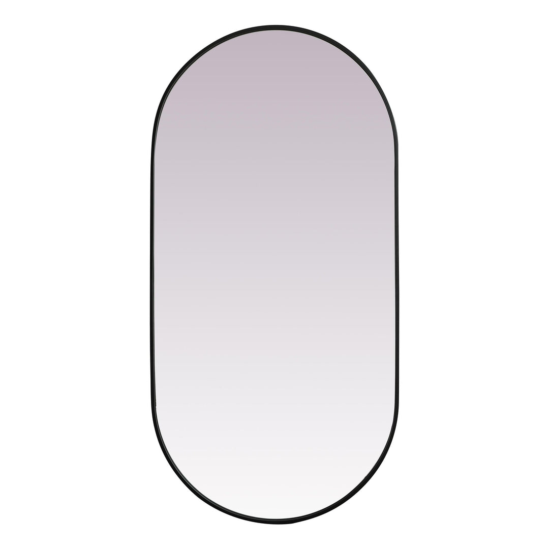 Metal Frame Oval Mirror II in Black by Elegant