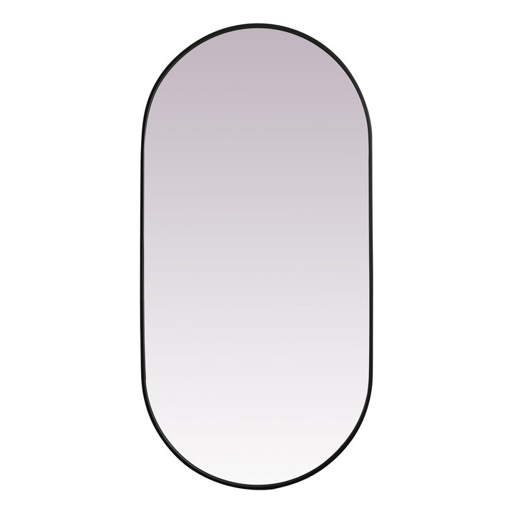 Metal Frame Oval Mirror II in Black by Elegant