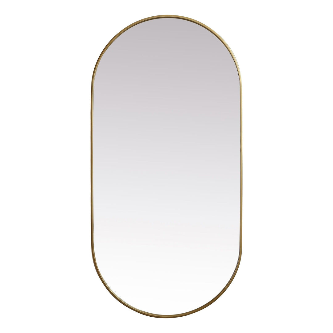 Metal Frame Oval Mirror II in Brass by Elegant