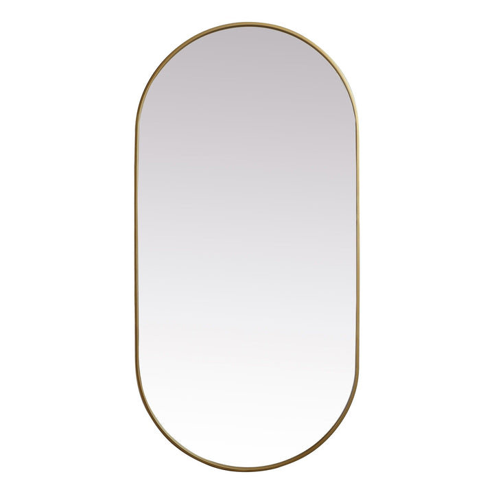 Metal Frame Oval Mirror II in Brass by Elegant