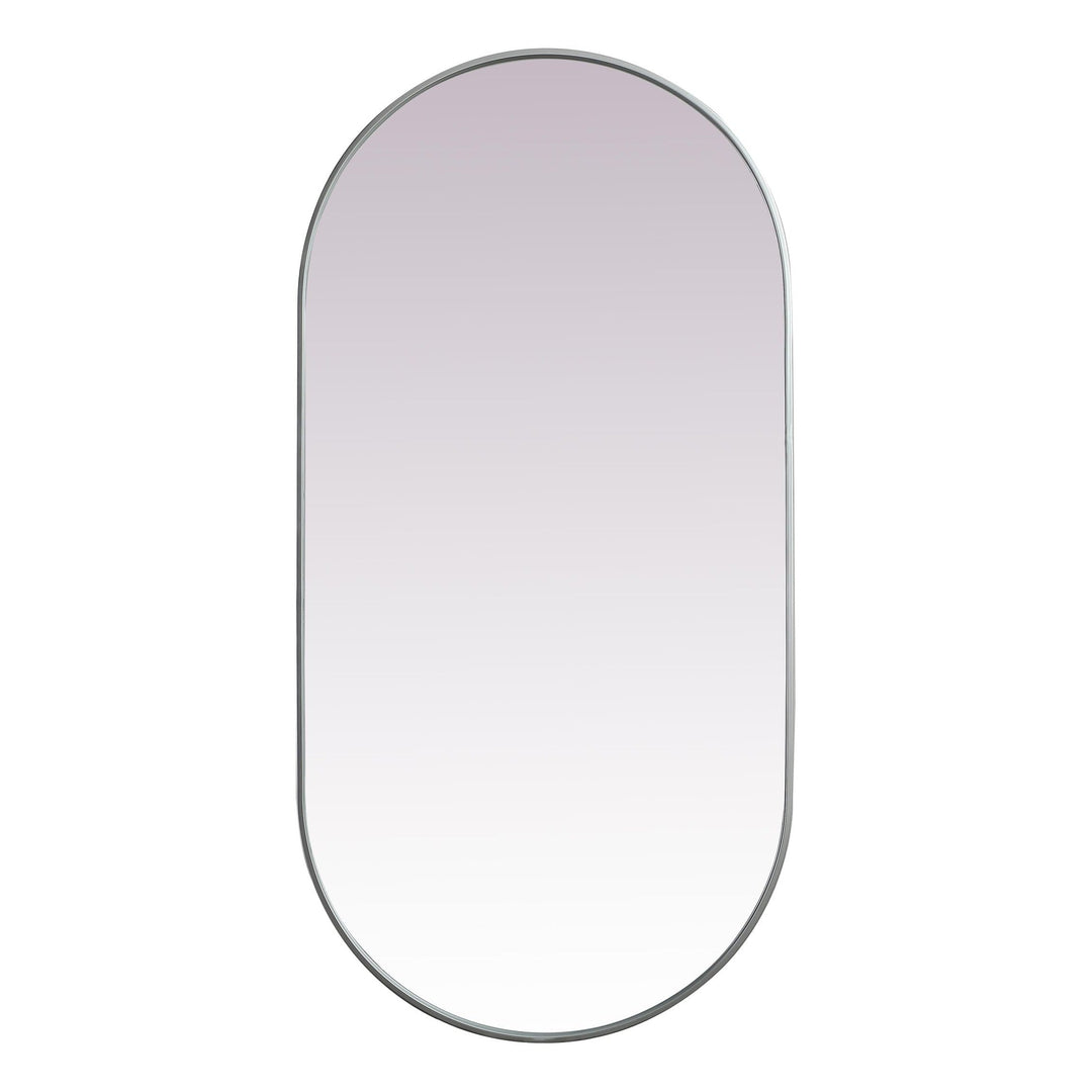 Metal Frame Oval Mirror II in Silver by Elegant