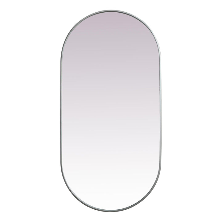 Metal Frame Oval Mirror II in Silver by Elegant