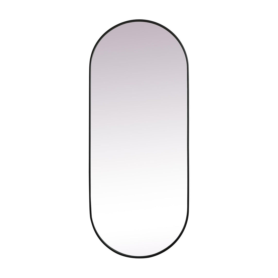 Metal Frame Oval Mirror II in Black by Elegant