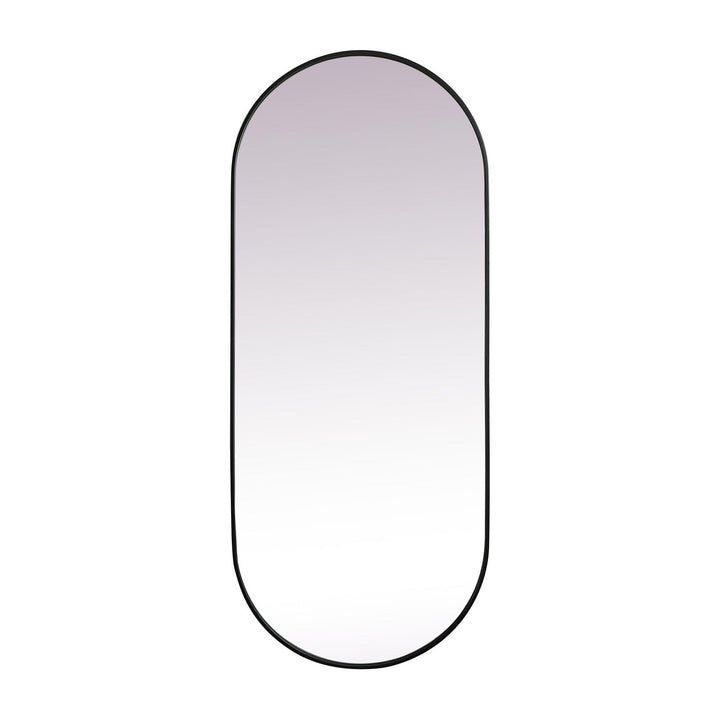 Metal Frame Oval Mirror II in Black by Elegant