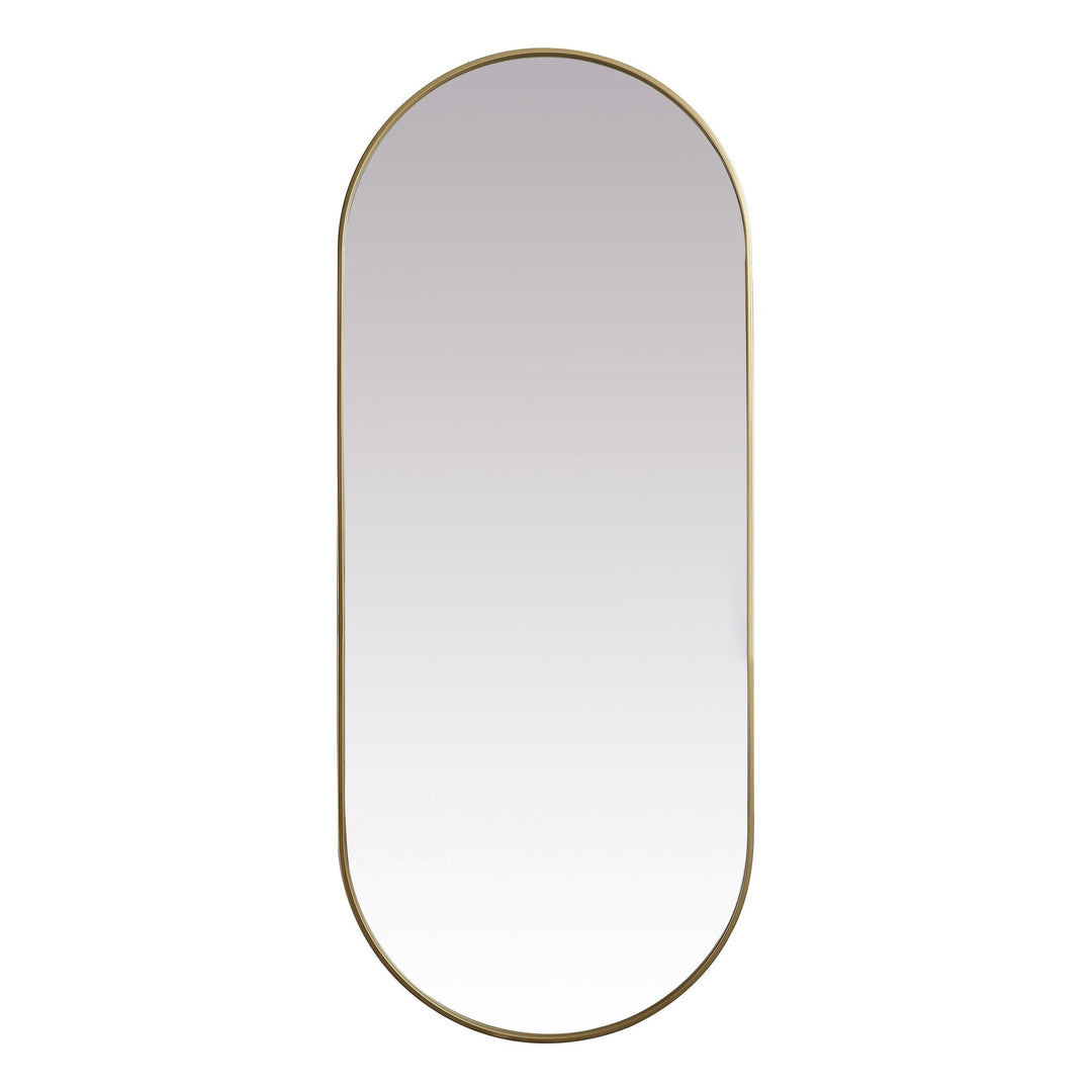 Metal Frame Oval Mirror II in Brass by Elegant