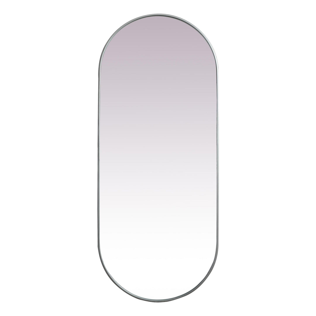 Metal Frame Oval Mirror II in Silver by Elegant
