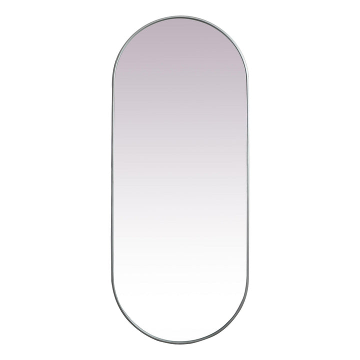 Metal Frame Oval Mirror II in Silver by Elegant