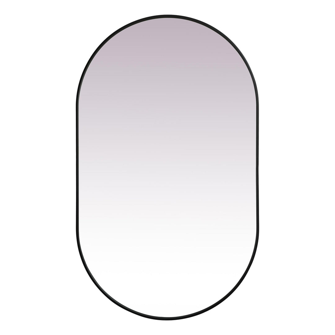 Metal Frame Oval Mirror II in Black by Elegant
