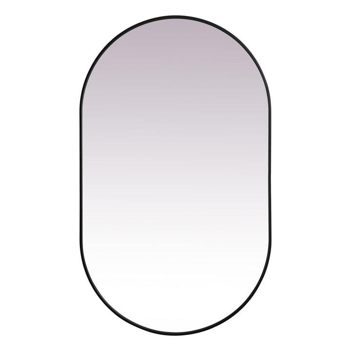 Metal Frame Oval Mirror II in Black by Elegant