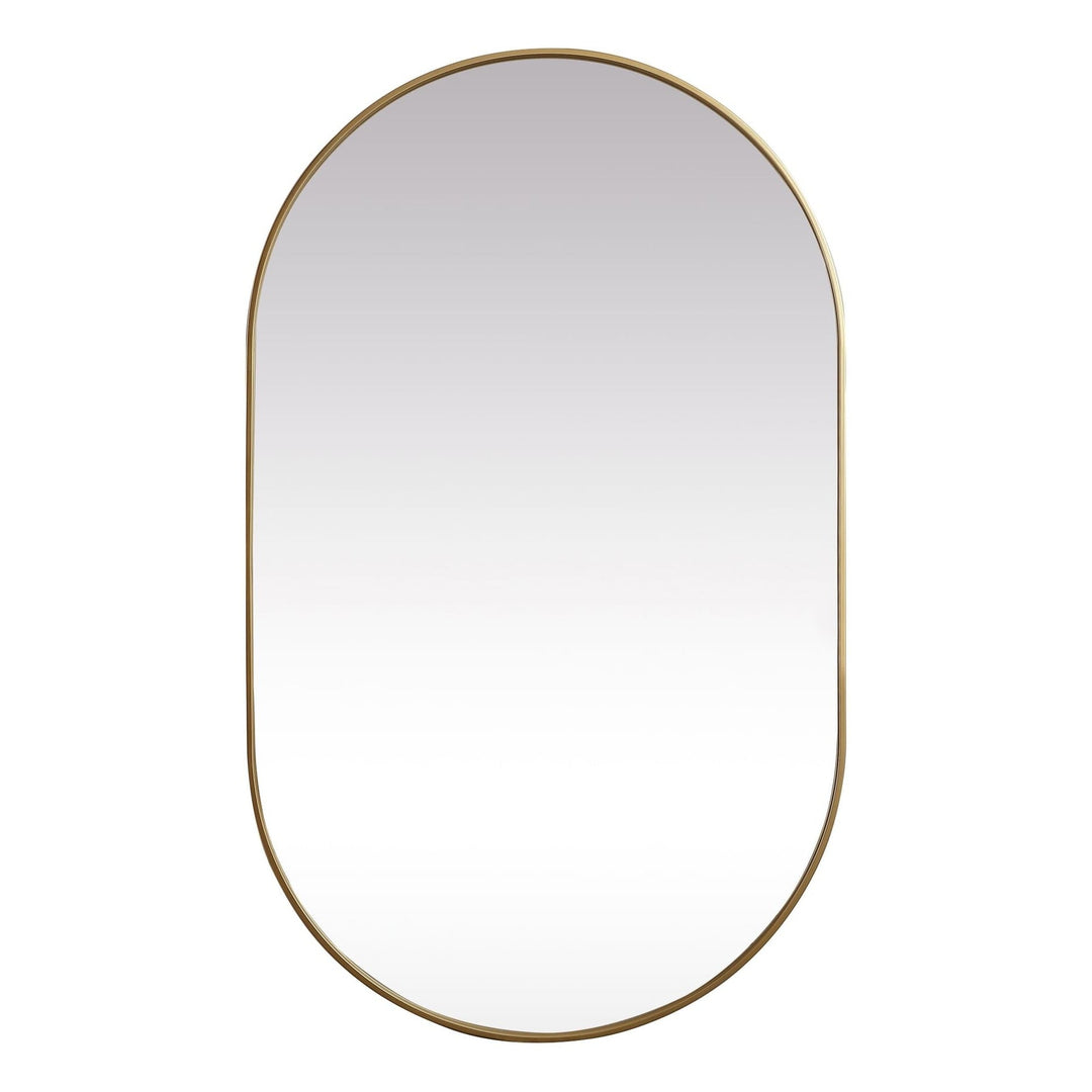 Metal Frame Oval Mirror II in Brass by Elegant