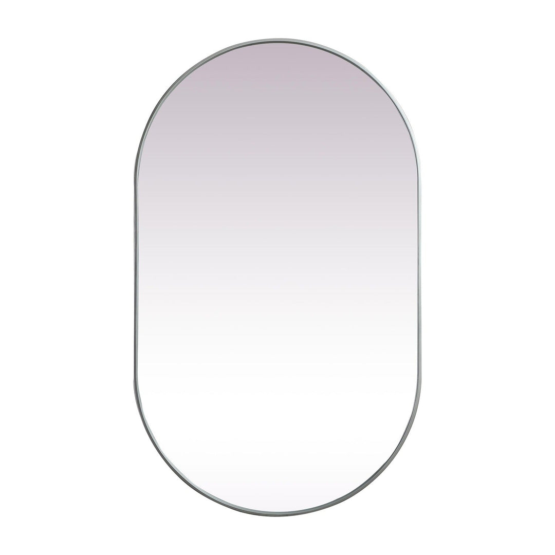 Metal Frame Oval Mirror II in Silver by Elegant