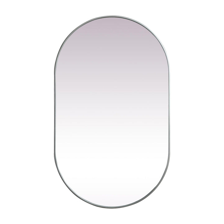 Metal Frame Oval Mirror II in Silver by Elegant