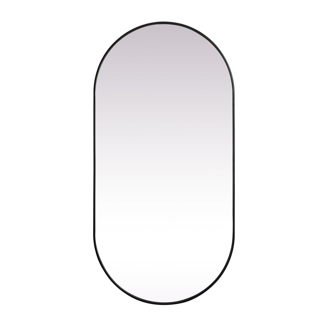 Metal Frame Oval Mirror II in Black by Elegant