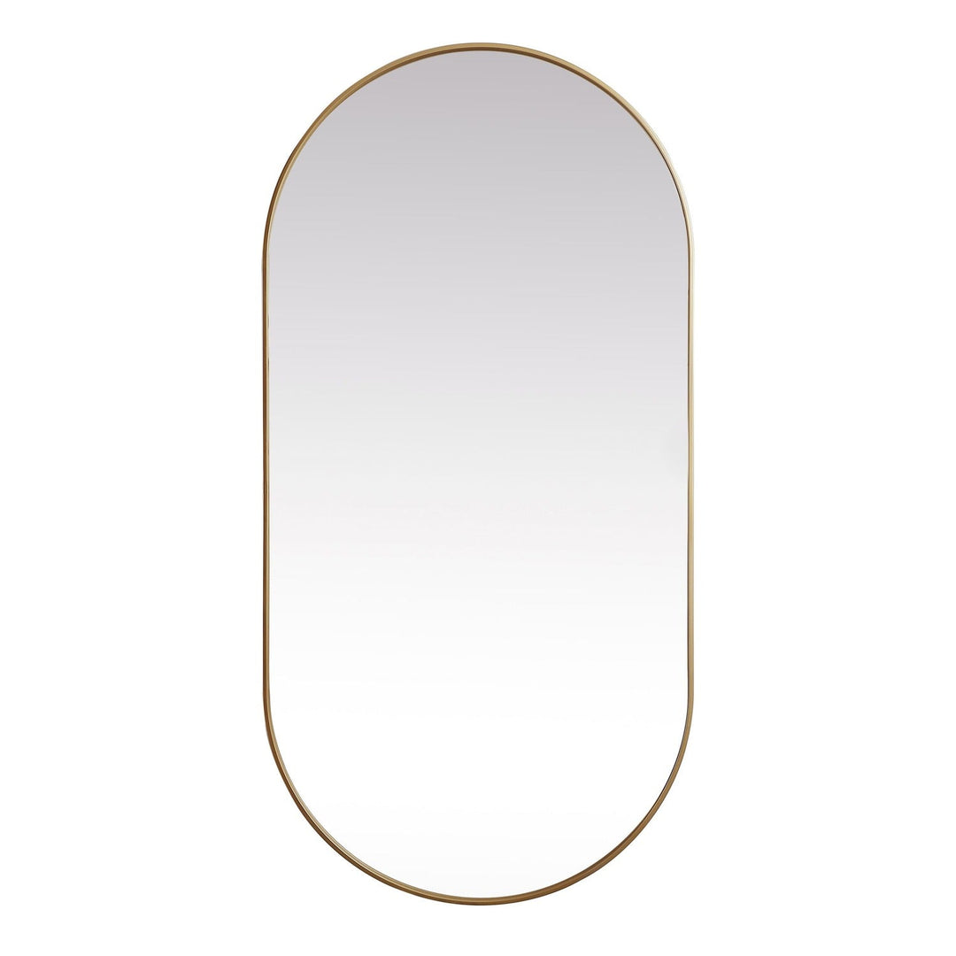 Metal Frame Oval Mirror II in Brass by Elegant