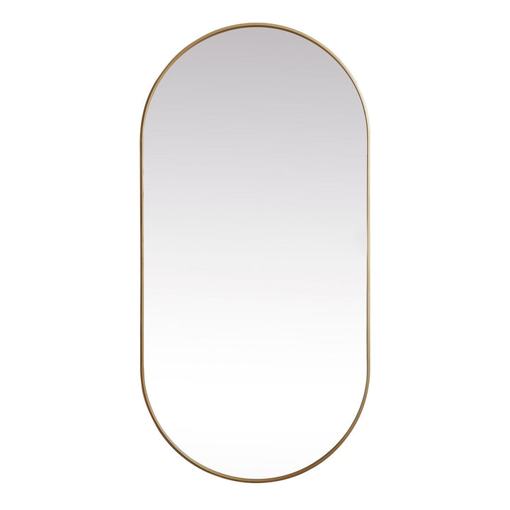 Metal Frame Oval Mirror II in Brass by Elegant